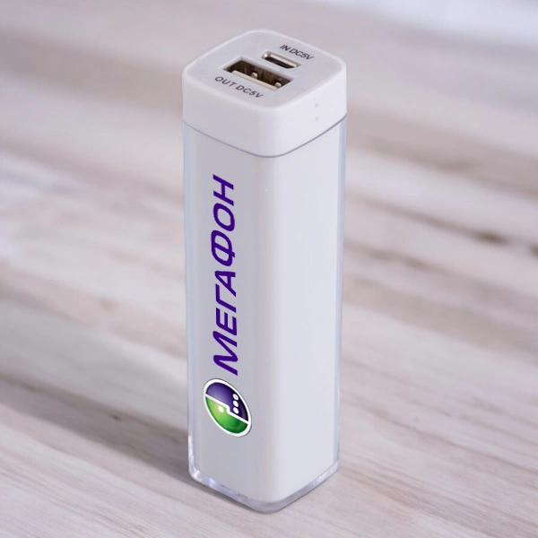 Нанесение логотипа компании Мегафон на внеш акб