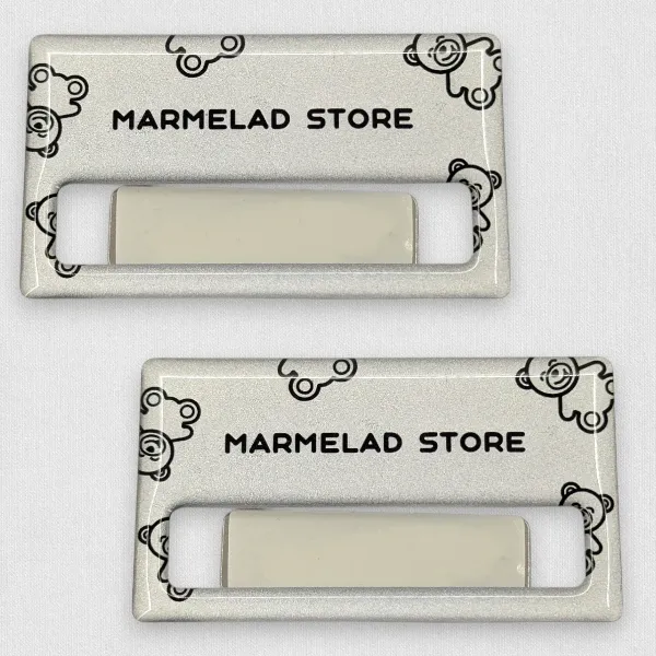 Магнитные бейджи из алюминия с УФ-печатью и полимерной смолой Магнитные бейджи из алюминия с УФ-печатью и полимерной смолой