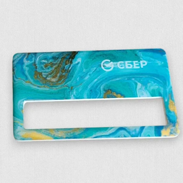 Пластиковые бейджи с УФ-печатью и полимерной заливкой для Сбера Пластиковые бейджи с УФ-печатью и полимерной заливкой для Сбера